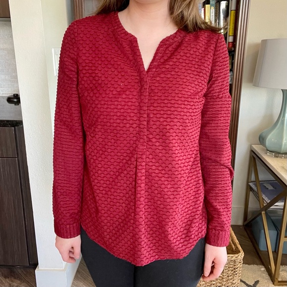 Talbots Maroon Blouse - Picture 2 of 5